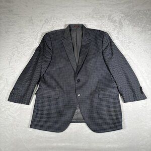 Peter Millar Blazer Men Size 44R Plaid Two-Button Sport Jacket Made in Canada